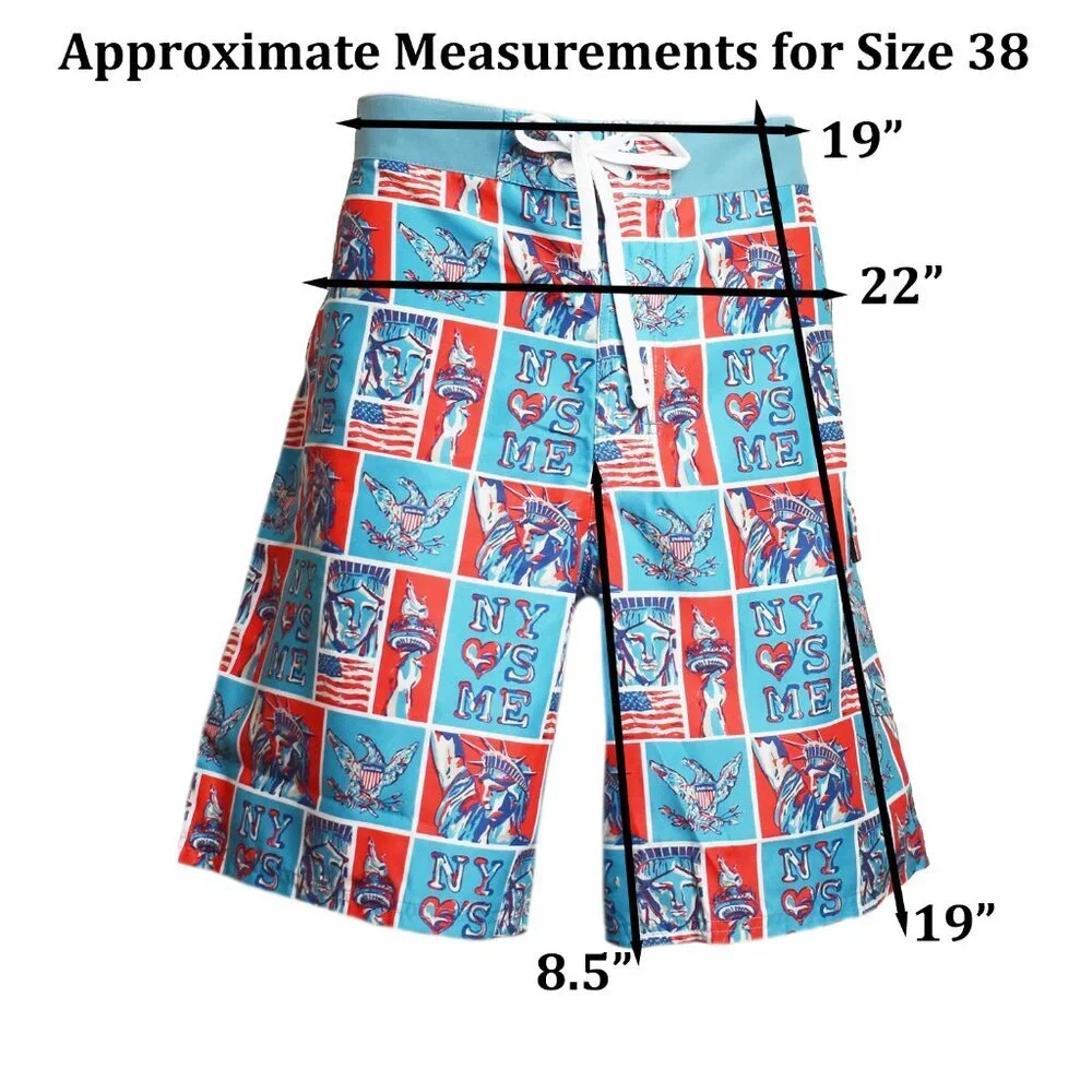 PULLIN Men’s Shorts Warrior Liberte Boardshorts Swimwear Beach Trunks Size 38